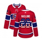 Women Adidas Montreal Canadiens #26 Mats Naslund Authentic Red USA Flag Fashion NHL Jersey