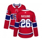 Women Adidas Montreal Canadiens #26 Mats Naslund Premier Red Home NHL Jersey