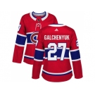 Women Adidas Montreal Canadiens #27 Alex Galchenyuk Red Home Authentic Stitched NHL Jersey