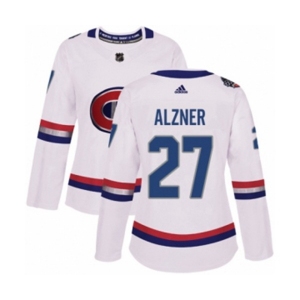 Women Adidas Montreal Canadiens #27 Karl Alzner Authentic White 2017 100 Classic NHL Jersey
