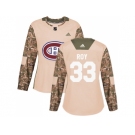 Women Adidas Montreal Canadiens #33 Patrick Roy Camo Authentic 2017 Veterans Day Stitched NHL Jersey