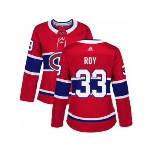 Women Adidas Montreal Canadiens #33 Patrick Roy Red Home Authentic Stitched NHL Jersey