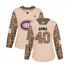 Women Adidas Montreal Canadiens #40 Joel Armia Authentic Camo Veterans Day Practice NHL Jersey