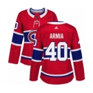 Women Adidas Montreal Canadiens #40 Joel Armia Authentic Red Home NHL Jersey