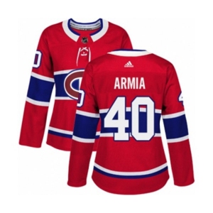 Women Adidas Montreal Canadiens #40 Joel Armia Authentic Red Home NHL Jersey