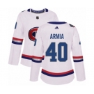 Women Adidas Montreal Canadiens #40 Joel Armia Authentic White 2017 100 Classic NHL Jersey