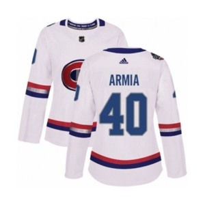 Women Adidas Montreal Canadiens #40 Joel Armia Authentic White 2017 100 Classic NHL Jersey