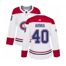 Women Adidas Montreal Canadiens #40 Joel Armia Authentic White Away NHL Jersey