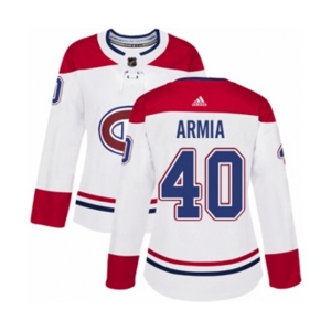 Women Adidas Montreal Canadiens #40 Joel Armia Authentic White Away NHL Jersey