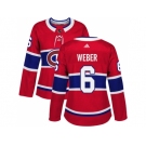 Women Adidas Montreal Canadiens #6 Shea Weber Red Home Authentic Stitched NHL Jersey