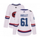 Women Adidas Montreal Canadiens #61 Xavier Ouellet Authentic White 2017 100 Classic NHL Jersey