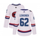 Women Adidas Montreal Canadiens #62 Artturi Lehkonen Authentic White 2017 100 Classic NHL Jersey