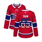 Women Adidas Montreal Canadiens #65 Andrew Shaw Authentic Red USA Flag Fashion NHL Jersey