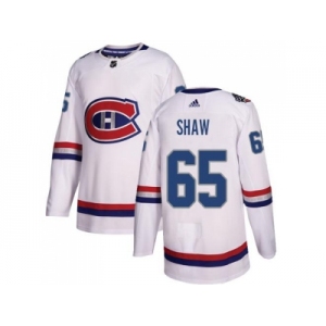 Women Adidas Montreal Canadiens #65 Andrew Shaw White Authentic 2017 100 Classic Stitched NHL Jersey