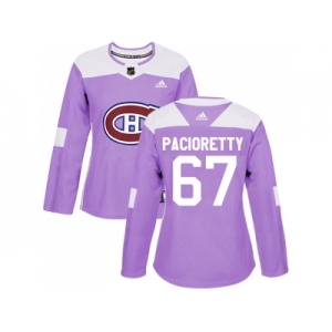 Women Adidas Montreal Canadiens #67 Max Pacioretty Purple Authentic Fights Cancer Stitched NHL Jersey