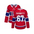 Women Adidas Montreal Canadiens #67 Max Pacioretty Red Home Authentic Stitched NHL Jersey