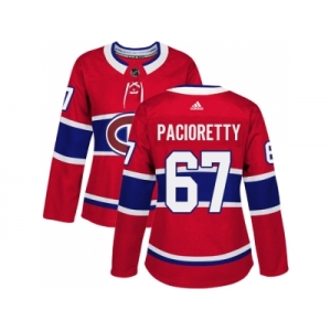 Women Adidas Montreal Canadiens #67 Max Pacioretty Red Home Authentic Stitched NHL Jersey