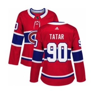 Women Adidas Montreal Canadiens #90 Tomas Tatar Authentic Red Home NHL Jersey