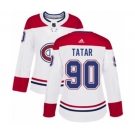 Women Adidas Montreal Canadiens #90 Tomas Tatar Authentic White Away NHL Jersey