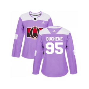 Women Adidas Ottawa Senators #95 Matt Duchene Purple Authentic Fights Cancer Stitched NHL Jersey