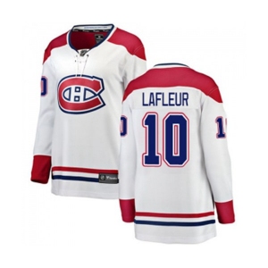 Women Montreal Canadiens #10 Guy Lafleur Authentic White Away Fanatics Branded Breakaway NHL Jersey
