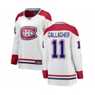 Women Montreal Canadiens #11 Brendan Gallagher Authentic White Away Fanatics Branded Breakaway NHL Jersey