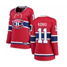 Women Montreal Canadiens #11 Saku Koivu Authentic Red Home Fanatics Branded Breakaway NHL Jersey