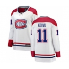 Women Montreal Canadiens #11 Saku Koivu Authentic White Away Fanatics Branded Breakaway NHL Jersey