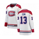 Women Montreal Canadiens #13 Max Domi Authentic White Away Fanatics Branded Breakaway NHL Jersey