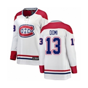 Women Montreal Canadiens #13 Max Domi Authentic White Away Fanatics Branded Breakaway NHL Jersey