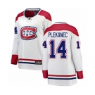 Women Montreal Canadiens #14 Tomas Plekanec Authentic White Away Fanatics Branded Breakaway NHL Jersey