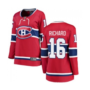 Women Montreal Canadiens #16 Henri Richard Authentic Red Home Fanatics Branded Breakaway NHL Jersey