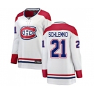 Women Montreal Canadiens #21 David Schlemko Authentic White Away Fanatics Branded Breakaway NHL Jersey