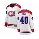 Women Montreal Canadiens #40 Joel Armia Authentic White Away Fanatics Branded Breakaway NHL Jersey