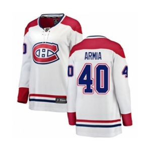 Women Montreal Canadiens #40 Joel Armia Authentic White Away Fanatics Branded Breakaway NHL Jersey