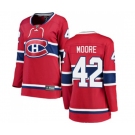 Women Montreal Canadiens #42 Dominic Moore Authentic Red Home Fanatics Branded Breakaway NHL Jersey