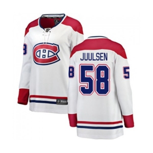 Women Montreal Canadiens #58 Noah Juulsen Authentic White Away Fanatics Branded Breakaway NHL Jersey