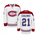 Women Reebok Montreal Canadiens #21 David Schlemko Authentic White Away NHL Jersey