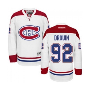 Women Reebok Montreal Canadiens #92 Jonathan Drouin Authentic White Away NHL Jersey