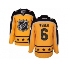 Women's Reebok Montreal Canadiens #6 Shea Weber Authentic Yellow Atlantic Division 2017 All-Star NHL Jersey