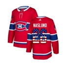 Youth Adidas Montreal Canadiens #26 Mats Naslund Authentic Red USA Flag Fashion NHL Jersey