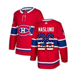 Youth Adidas Montreal Canadiens #26 Mats Naslund Authentic Red USA Flag Fashion NHL Jersey