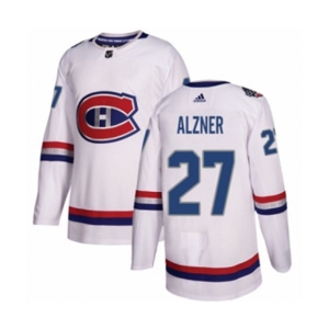 Youth Adidas Montreal Canadiens #27 Karl Alzner Authentic White 2017 100 Classic NHL Jersey