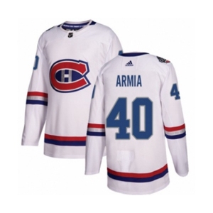 Youth Adidas Montreal Canadiens #40 Joel Armia Authentic White 2017 100 Classic NHL Jersey