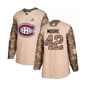Youth Adidas Montreal Canadiens #42 Dominic Moore Authentic Camo Veterans Day Practice NHL Jersey
