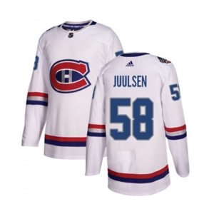 Youth Adidas Montreal Canadiens #58 Noah Juulsen Authentic White 2017 100 Classic NHL Jersey