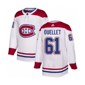 Youth Adidas Montreal Canadiens #61 Xavier Ouellet Authentic White Away NHL Jersey