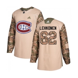 Youth Adidas Montreal Canadiens #62 Artturi Lehkonen Authentic Camo Veterans Day Practice NHL Jersey