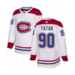 Youth Adidas Montreal Canadiens #90 Tomas Tatar Authentic White Away NHL Jersey