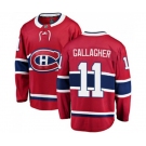 Youth Montreal Canadiens #11 Brendan Gallagher Authentic Red Home Fanatics Branded Breakaway NHL Jersey